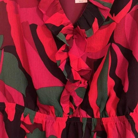 Banana Republic peplum blouse multicolored red - Picture 2 of 2